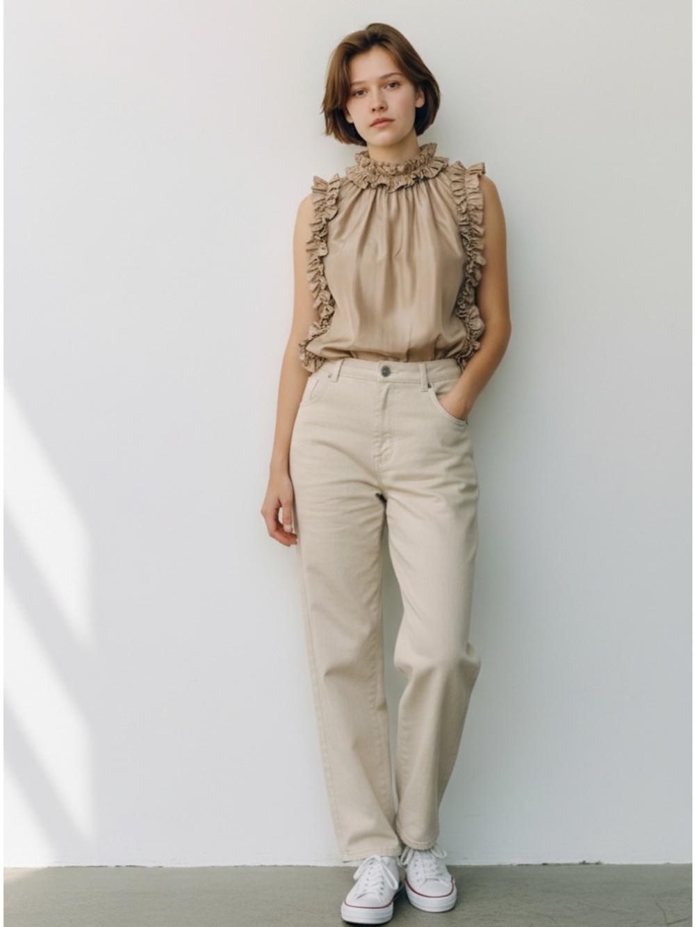 Robert Rodriguez Mauve Ruffle Silk Blouse
